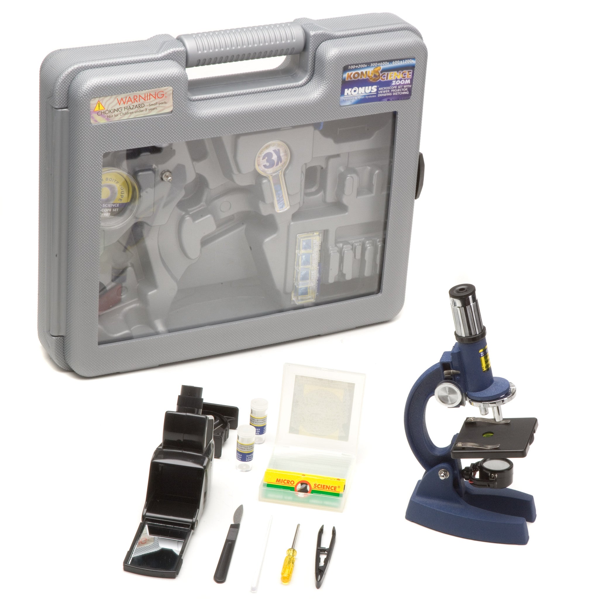 Konus Microscope Konus Konuscience 1200x Zoom Microscope with Viewer - 5020 - Telescopes ...